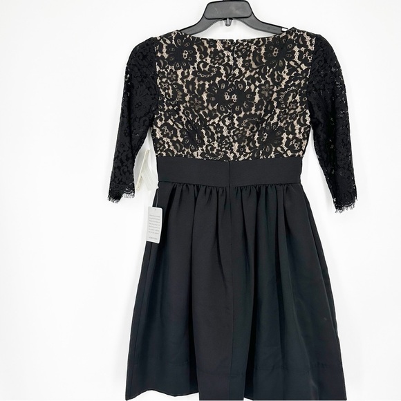 NWT Eliza J Lace & Faille Scalloped Black Dress Size 4 - Picture 3 of 8